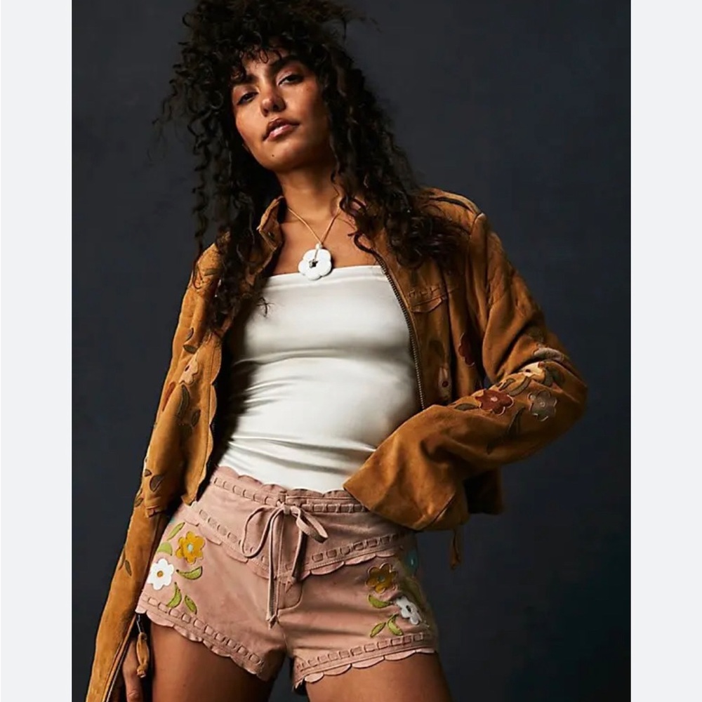 Free People Bali Honeybuzz Suede shorts 6